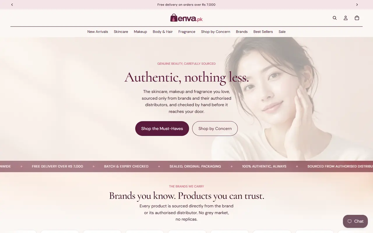 Enva.pk website homepage